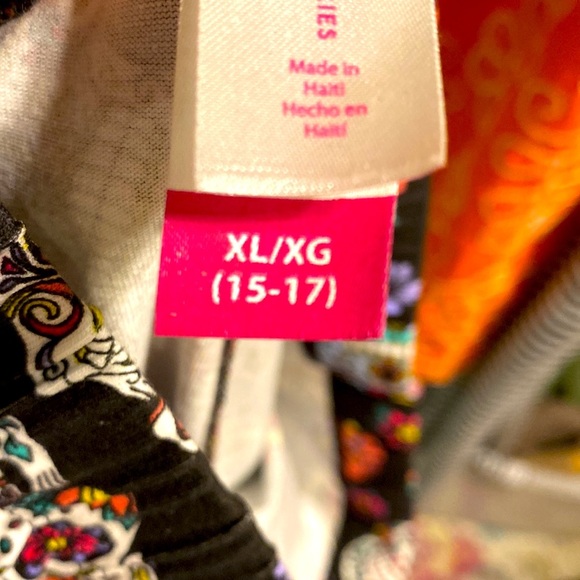 HALLOWEEN SUGAR SKULL DAY OF THE DEAD NOBO  LEGGINGS XL 15 17 NWOT - Picture 5 of 10